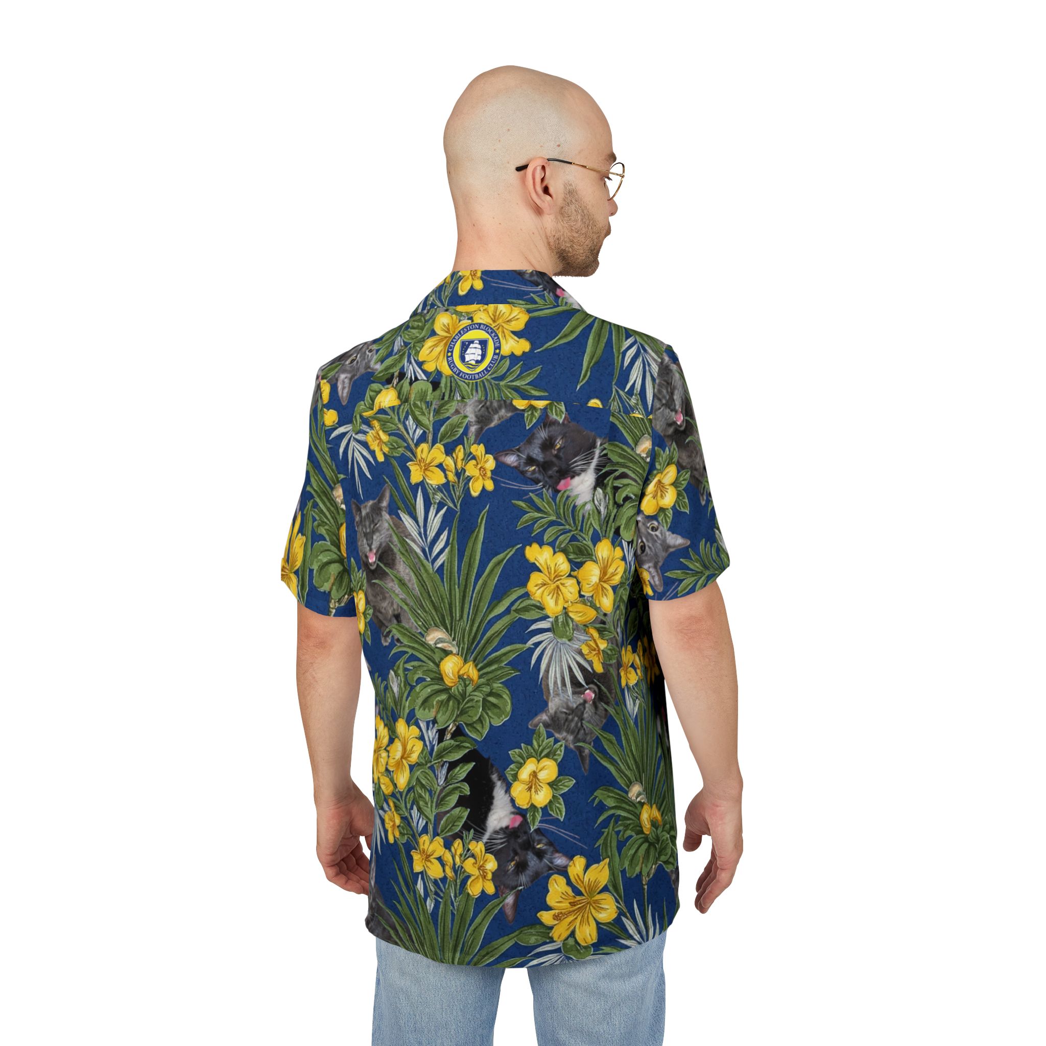 Palmetto, Jessamine, AND Cat Print Hawaiian Button-Down Shirt for Seductively Skanky Summer Vibes V2 (TARIFF EDITION) - Image 4